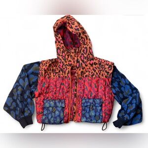 FARM Rio- women’s Colorful Leopard Print Hooded Jacket